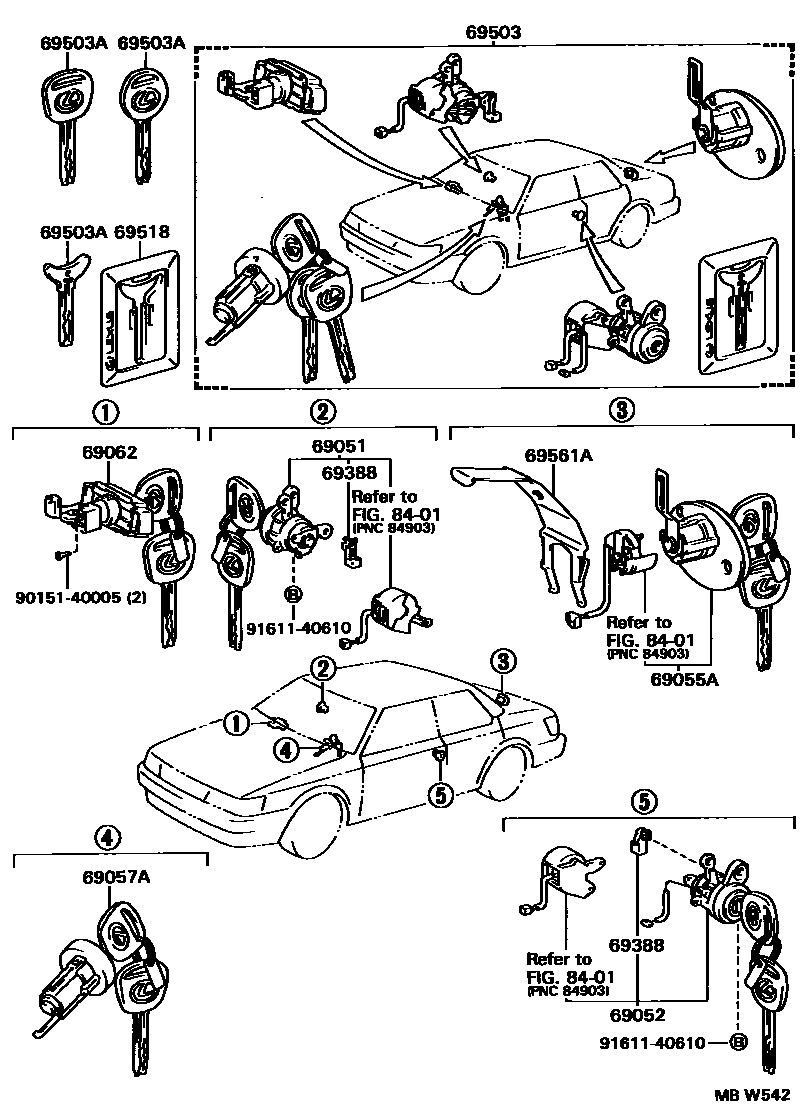 6712 — LOCK CYLINDER SET
