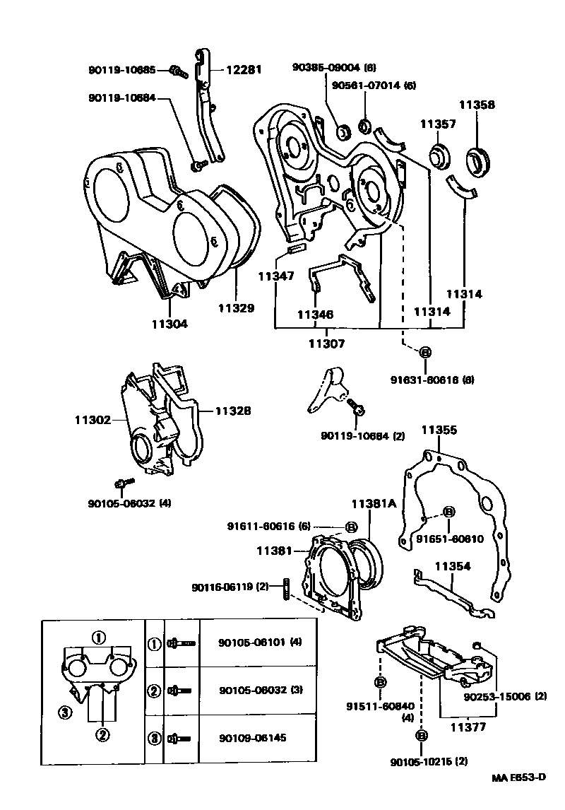 1106 — TIMING GEAR COVER & REAR END PLATE