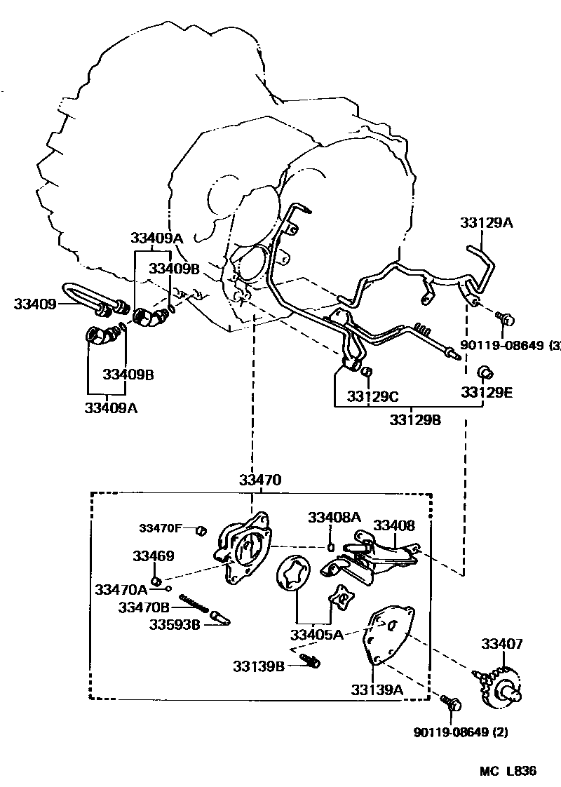 3308 — OIL PUMP, OIL COOLER & PIPE (MTM)