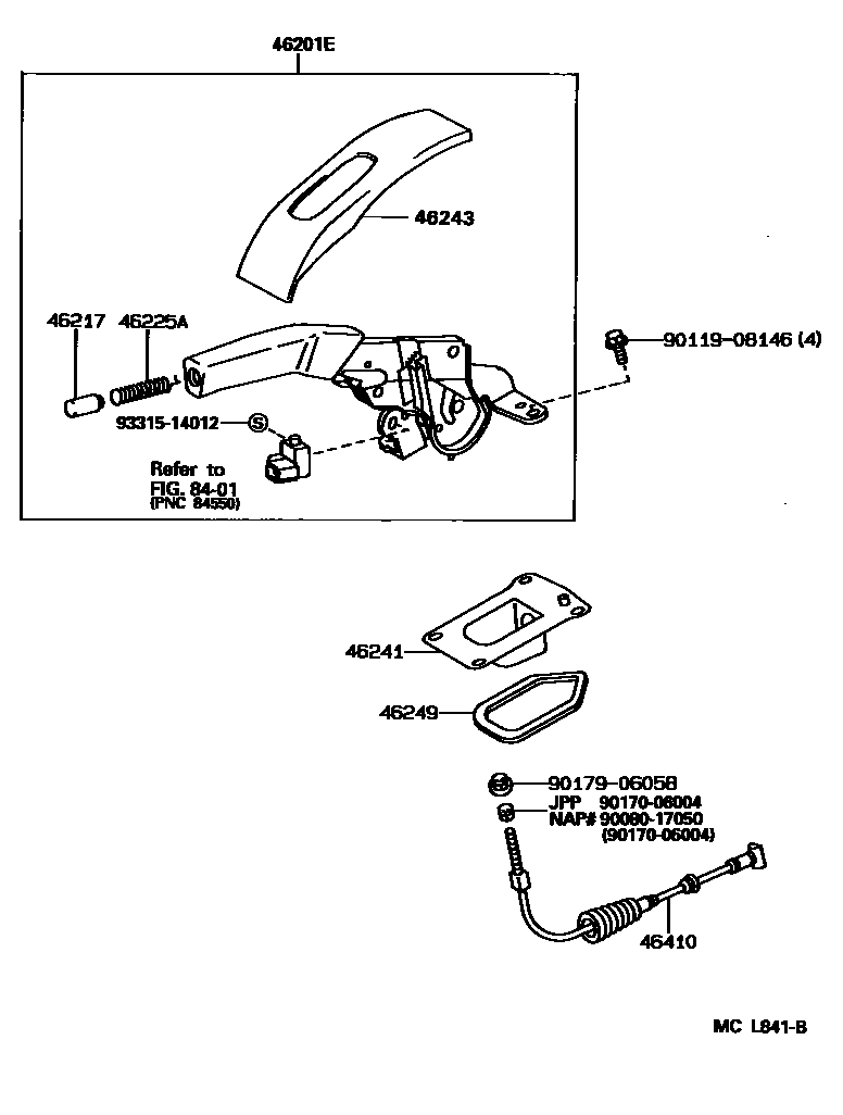 4601 — PARKING BRAKE & CABLE