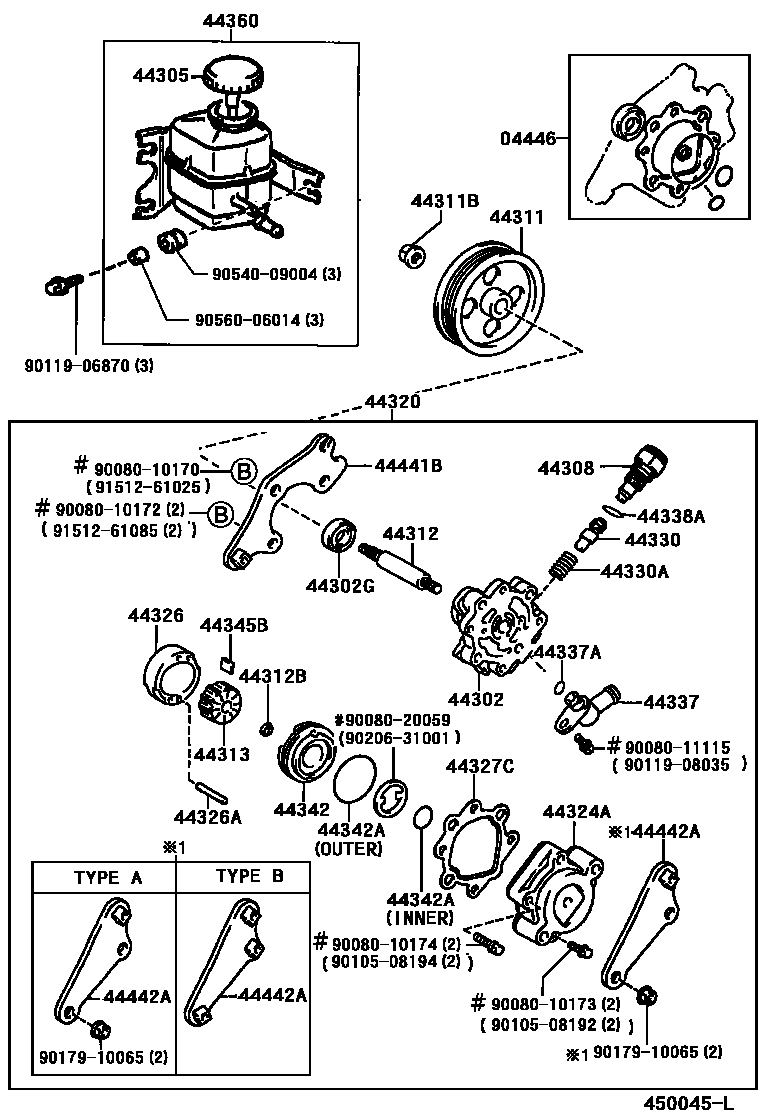 4502 — VANE PUMP & RESERVOIR (POWER STEERING)