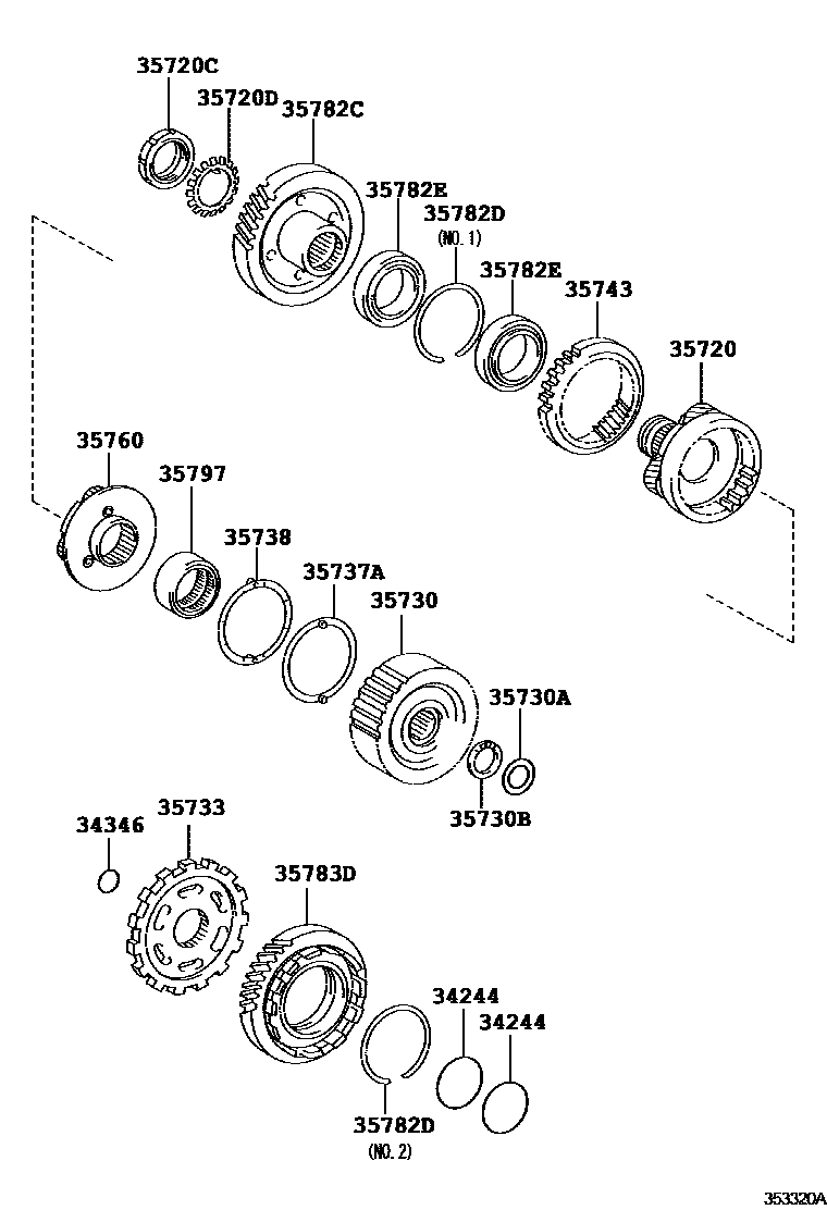 3510 — PLANETARY GEAR, REVERSE PISTON & COUNTER GEAR(ATM)