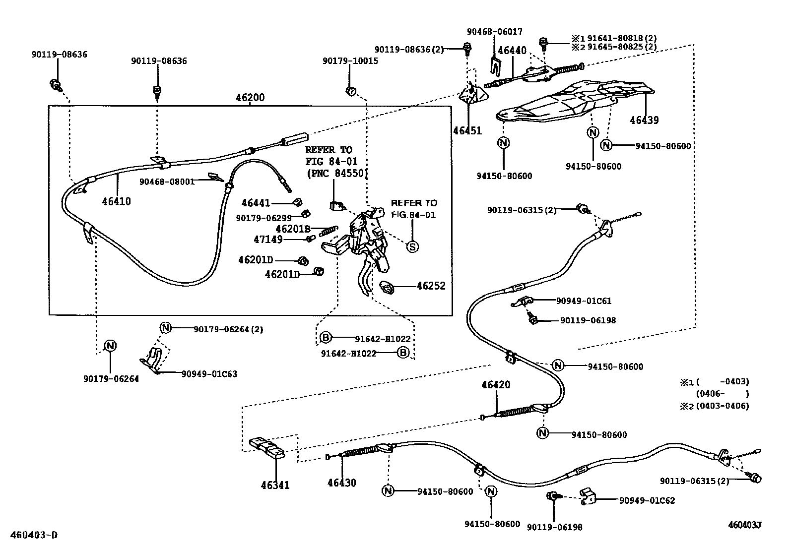 4601 — PARKING BRAKE & CABLE