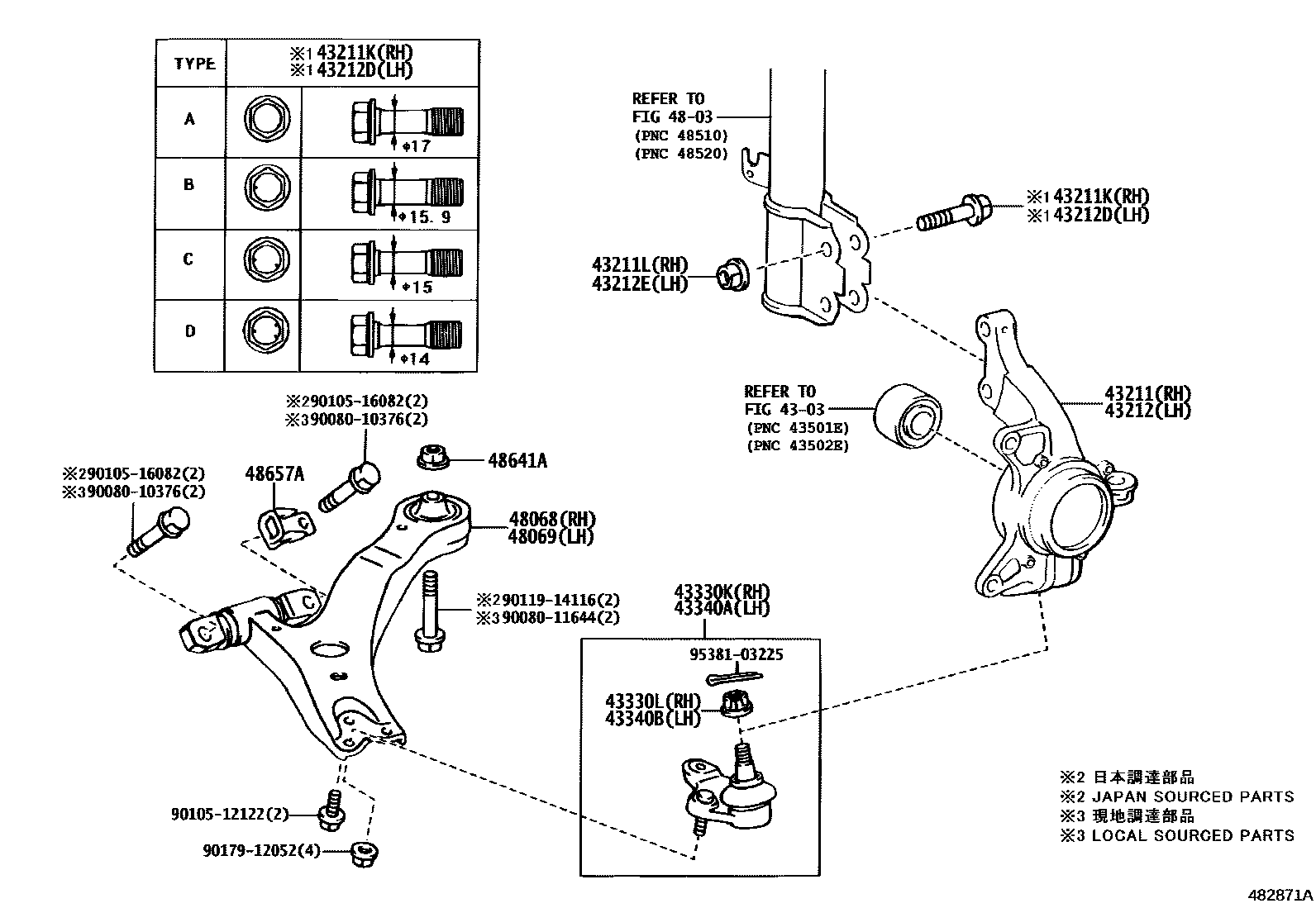 4802 — FRONT AXLE ARM & STEERING KNUCKLE