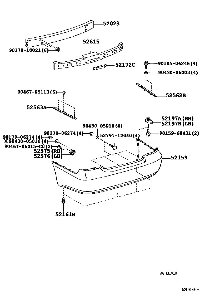 5202 — REAR BUMPER & BUMPER STAY