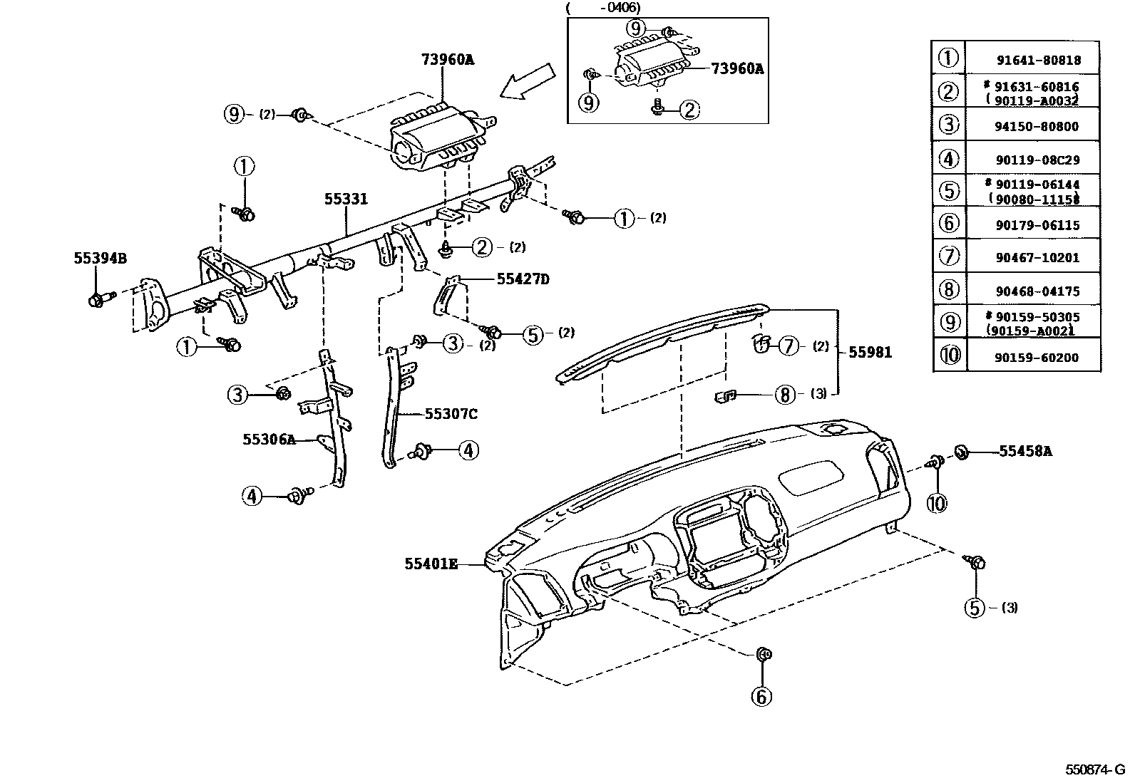 5501 — INSTRUMENT PANEL & GLOVE COMPARTMENT