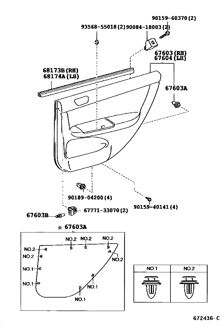 6705 — REAR DOOR PANEL & GLASS