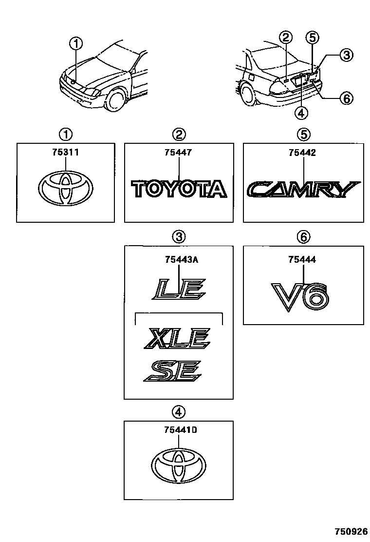 7501 — EMBLEM & NAME PLATE (EXTERIOR & INTERIOR)