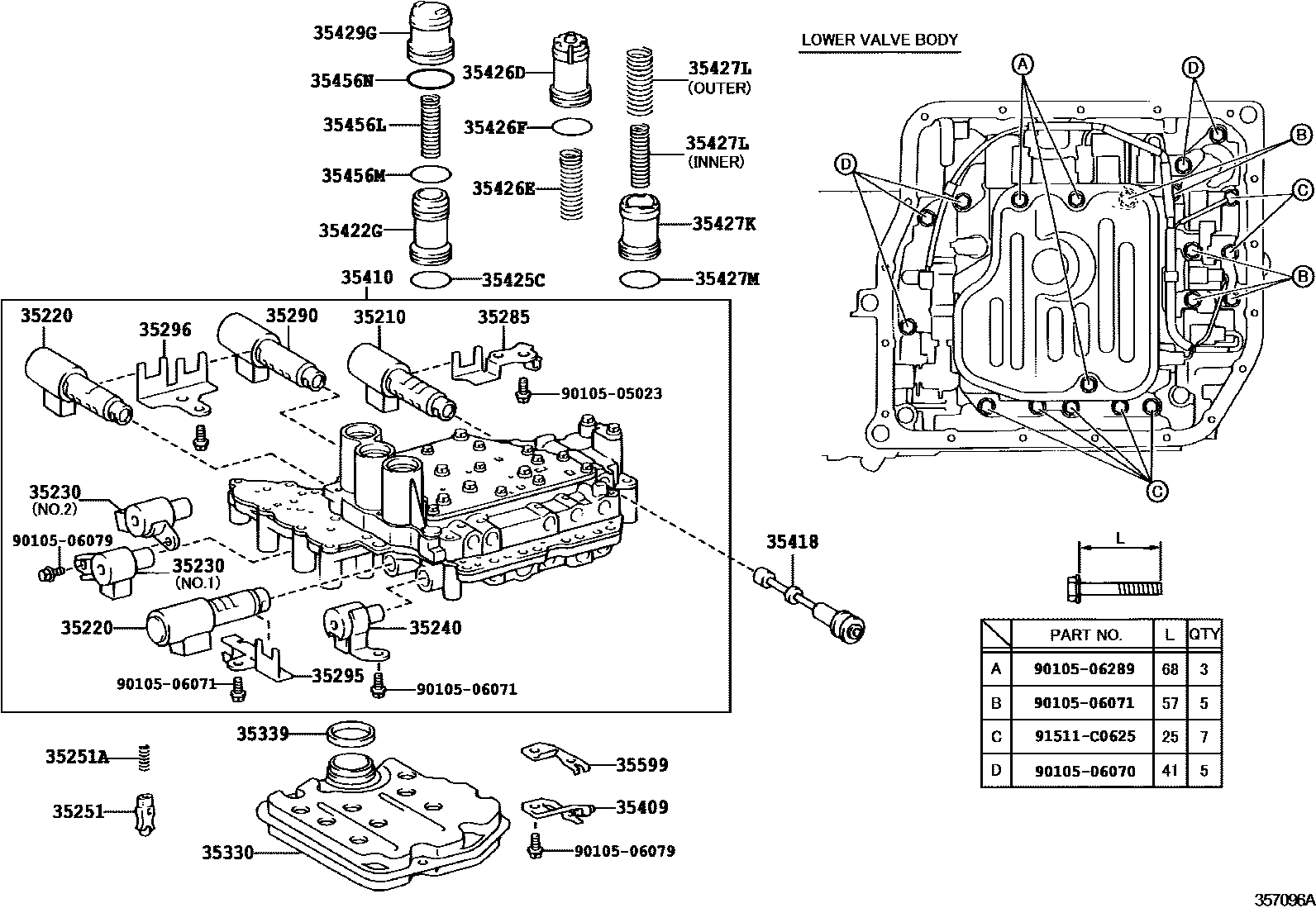 3512 — VALVE BODY & OIL STRAINER (ATM)