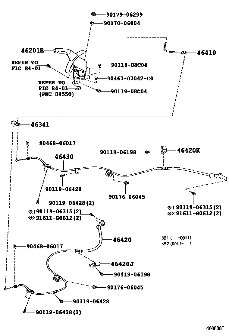 4601 — PARKING BRAKE & CABLE