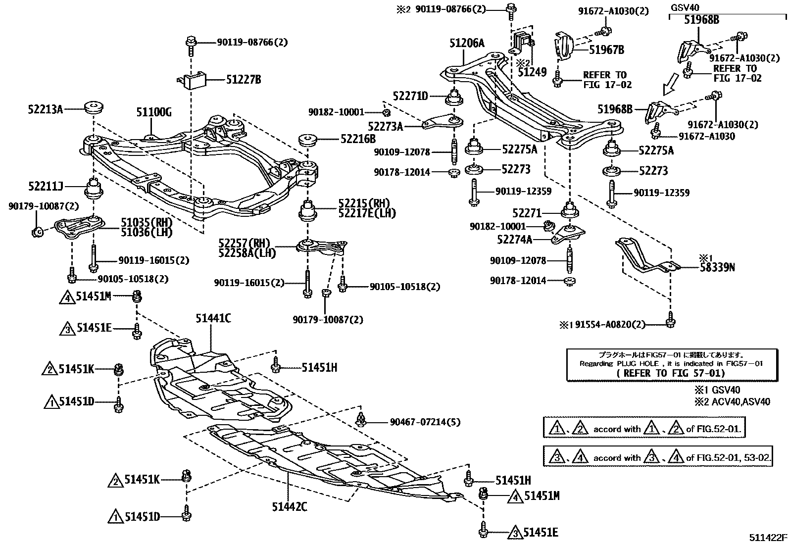 5102 — SUSPENSION CROSSMEMBER & UNDER COVER