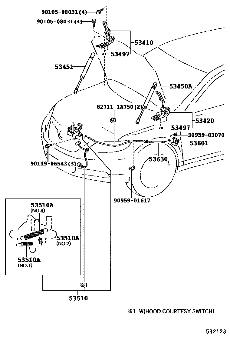 5303 — HOOD LOCK & HINGE
