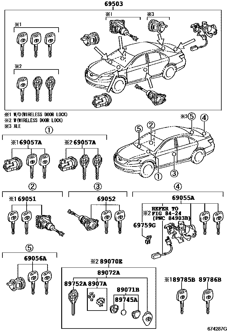 6712 — LOCK CYLINDER SET