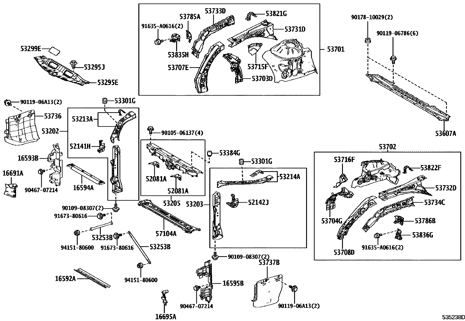 5304 — FRONT FENDER APRON & DASH PANEL