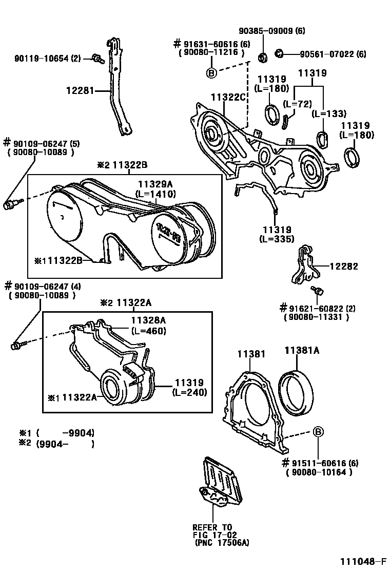1106 — TIMING GEAR COVER & REAR END PLATE