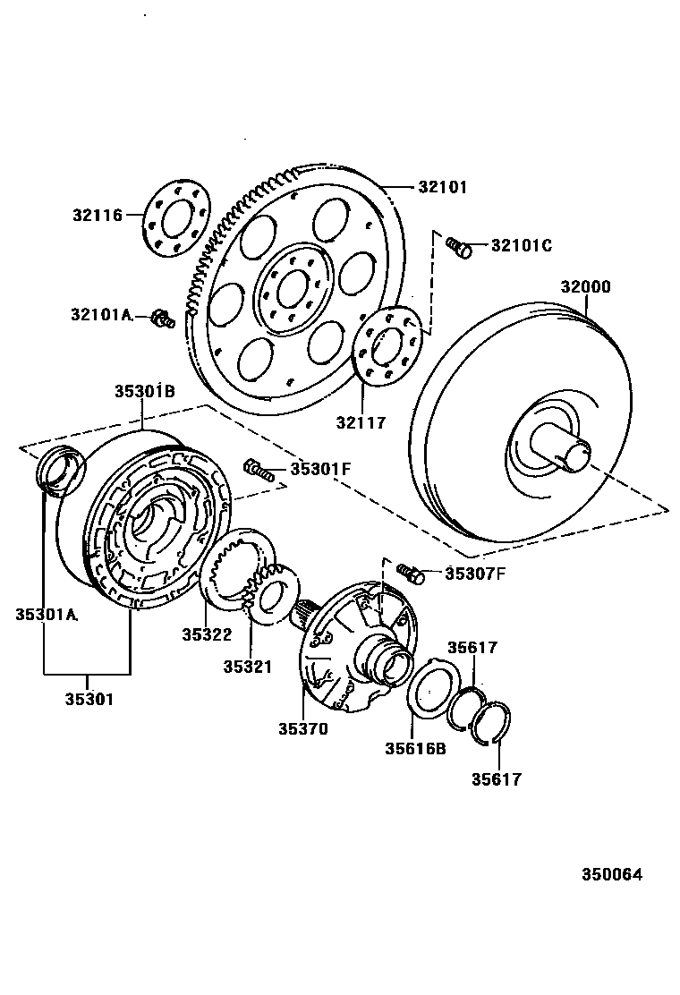 3502 — TORQUE CONVERTER, FRONT OIL PUMP & CHAIN (ATM)