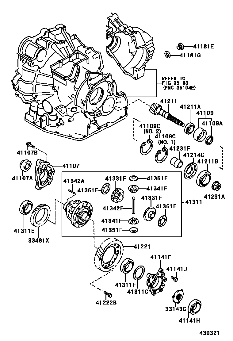 4301 — FRONT AXLE HOUSING & DIFFERENTIAL