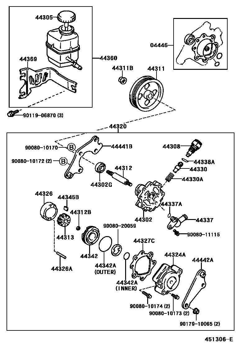 4502 — VANE PUMP & RESERVOIR (POWER STEERING)