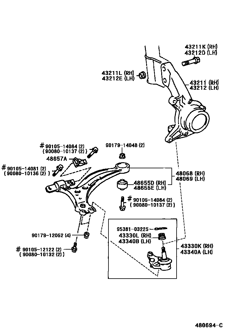 4802 — FRONT AXLE ARM & STEERING KNUCKLE