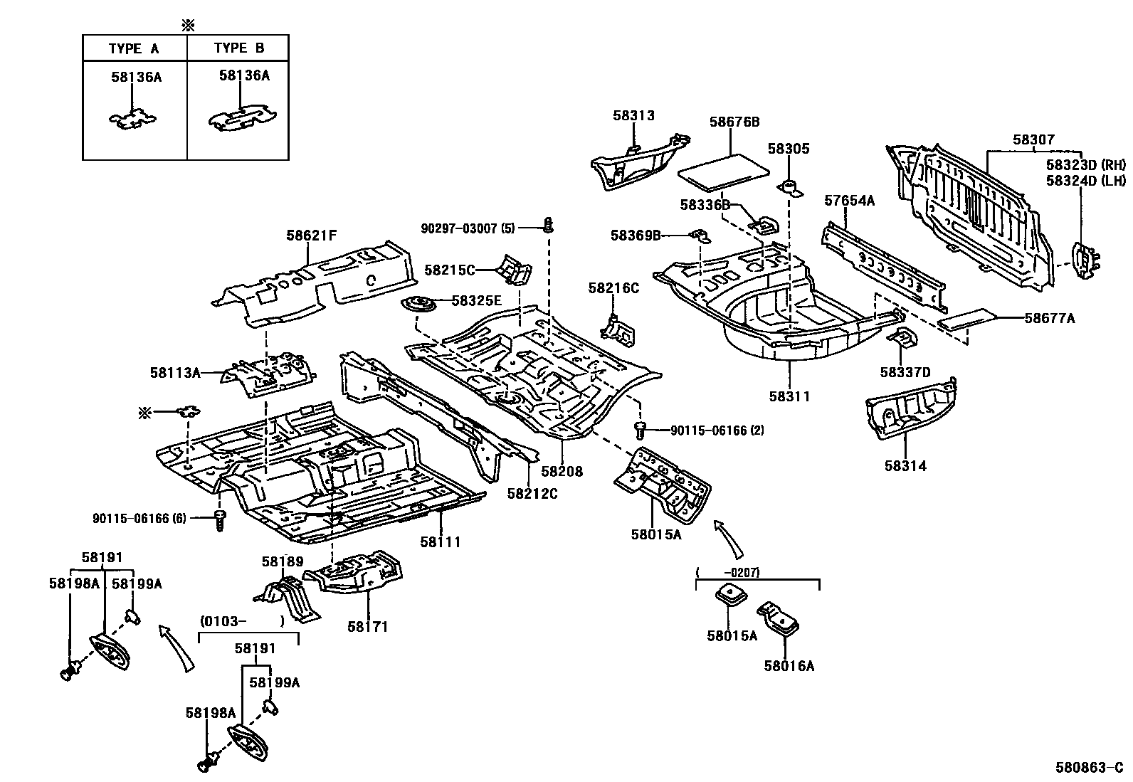 5801 — FLOOR PAN & LOWER BACK PANEL