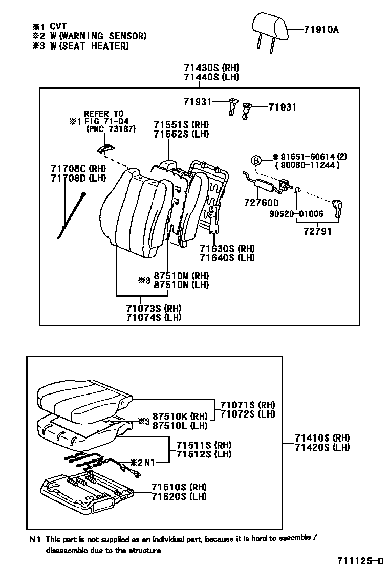 7101 — FRONT SEAT & SEAT TRACK