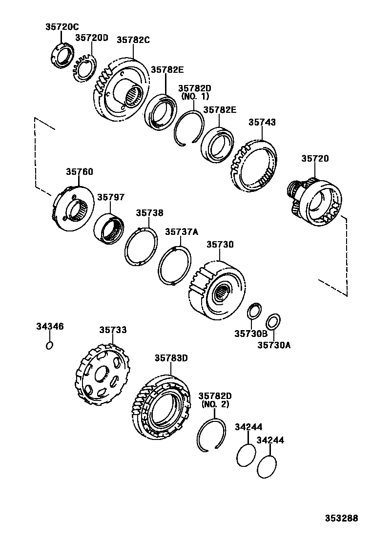3510 — PLANETARY GEAR, REVERSE PISTON & COUNTER GEAR(ATM)