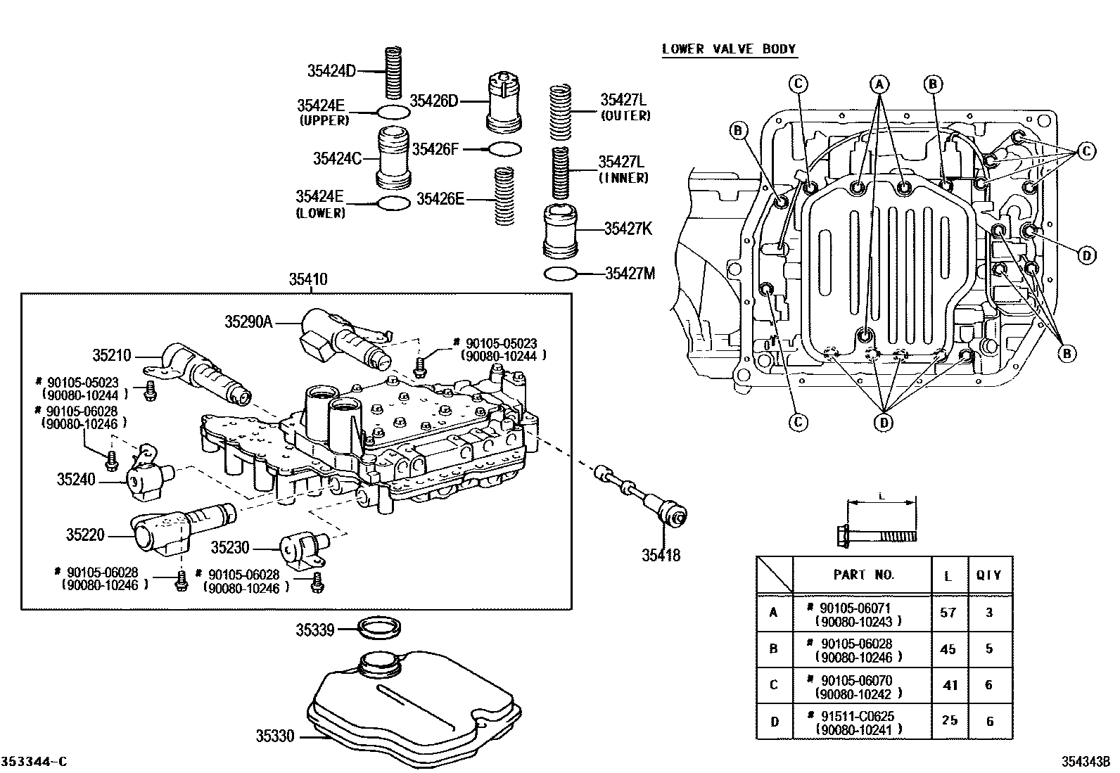 3512 — VALVE BODY & OIL STRAINER (ATM)