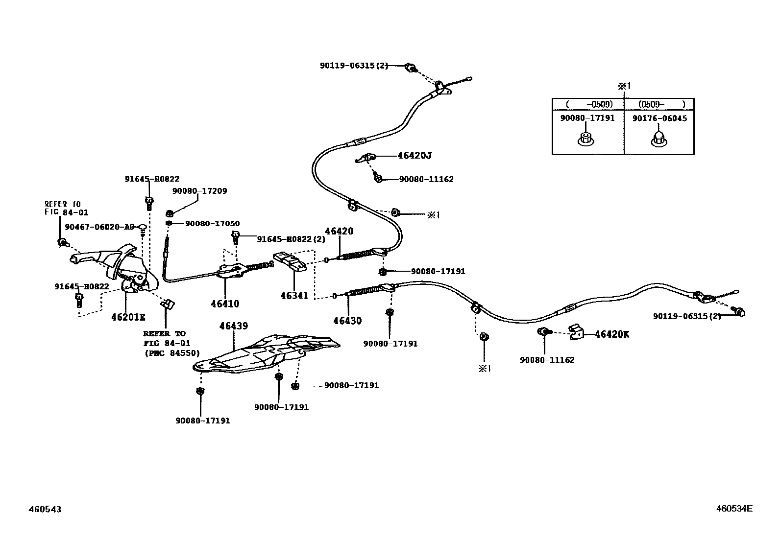 4601 — PARKING BRAKE & CABLE