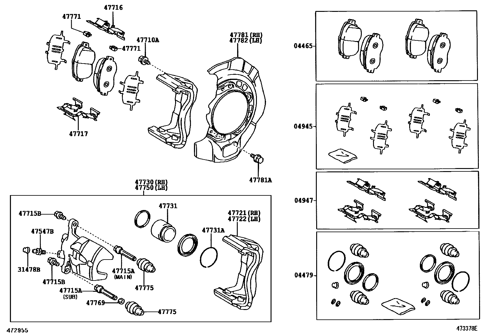 4705 — FRONT DISC BRAKE CALIPER & DUST COVER