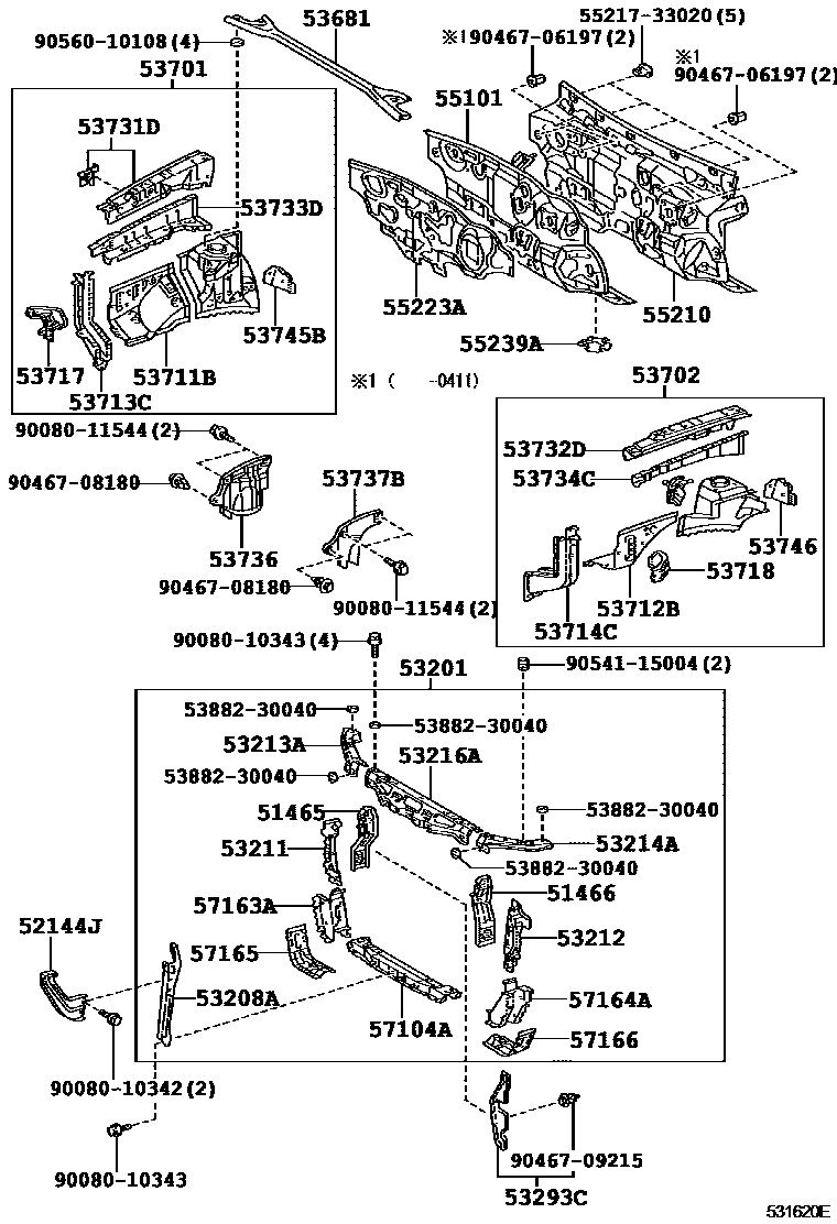 5304 — FRONT FENDER APRON & DASH PANEL