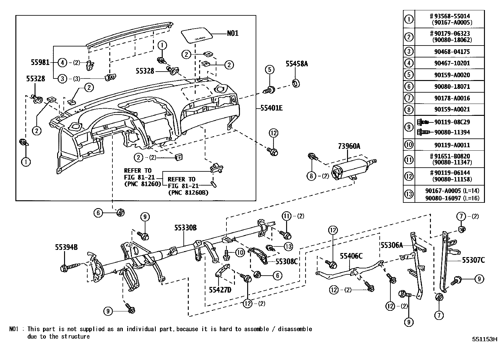 5501 — INSTRUMENT PANEL & GLOVE COMPARTMENT