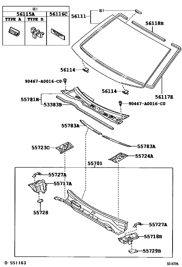 5503 — COWL PANEL & WINDSHIELD GLASS