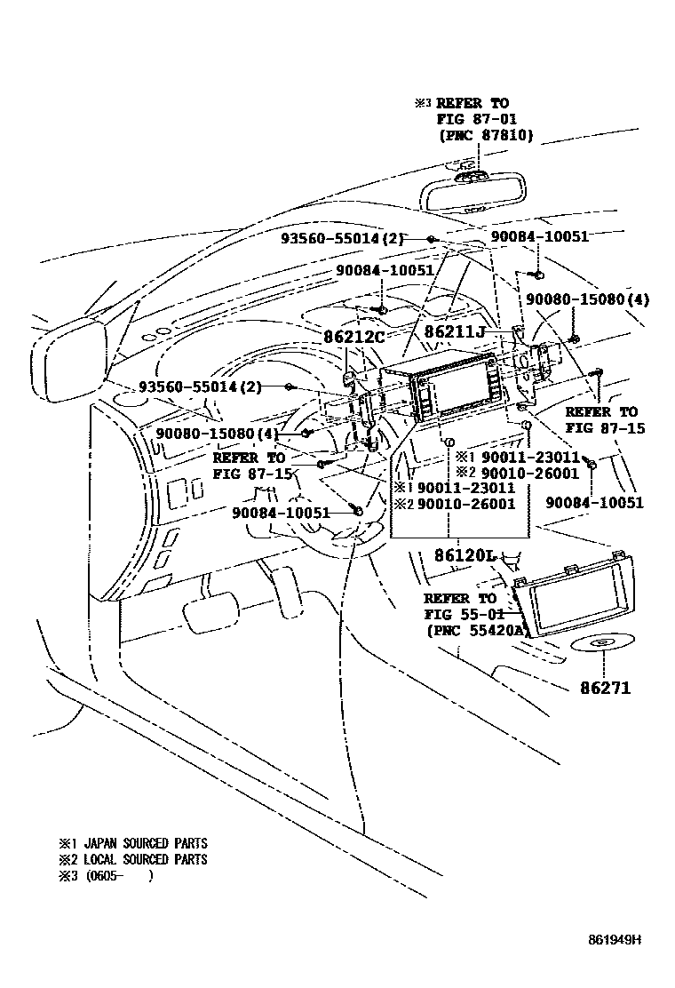 8603 — NAVIGATION & FRONT MONITOR DISPLAY