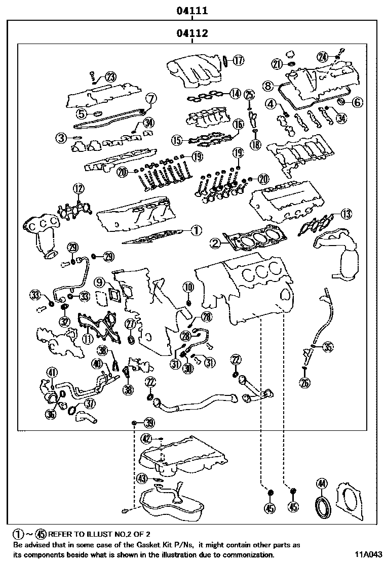1103 — ENGINE OVERHAUL GASKET KIT