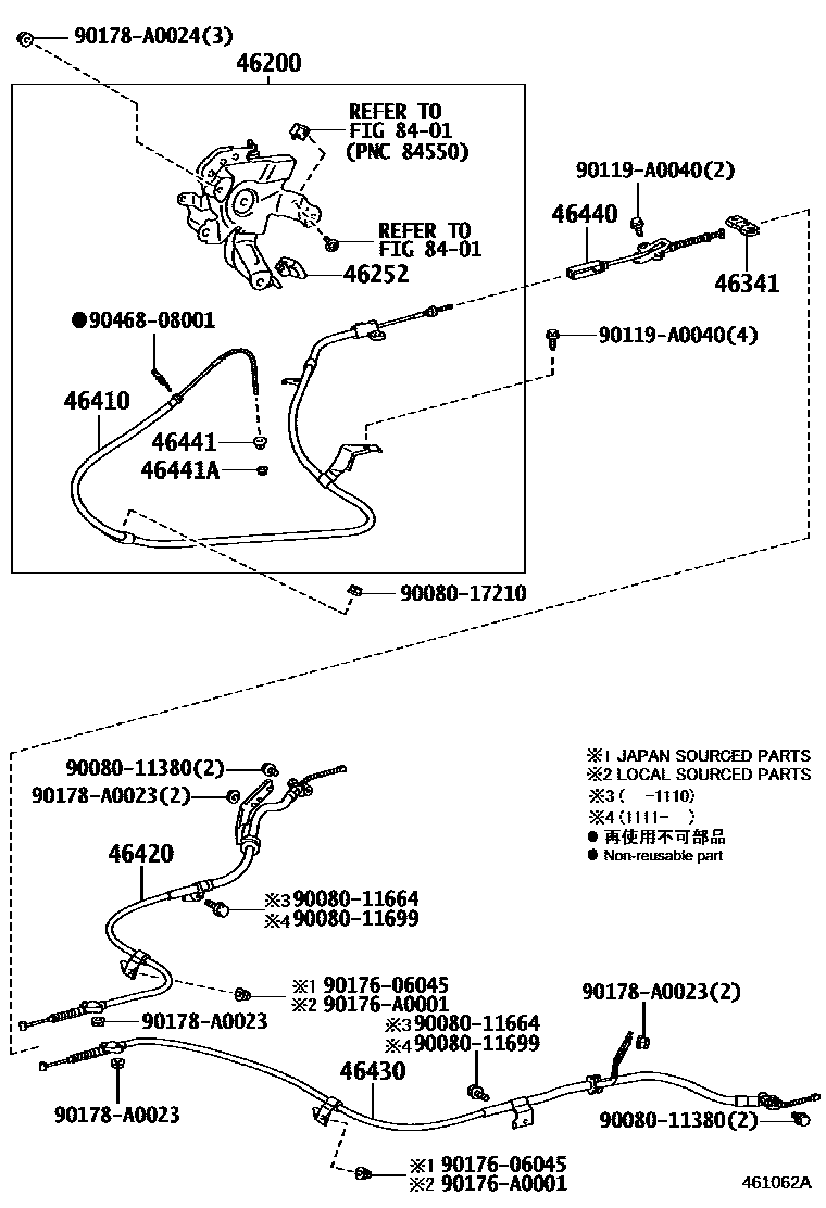 4601 — PARKING BRAKE & CABLE