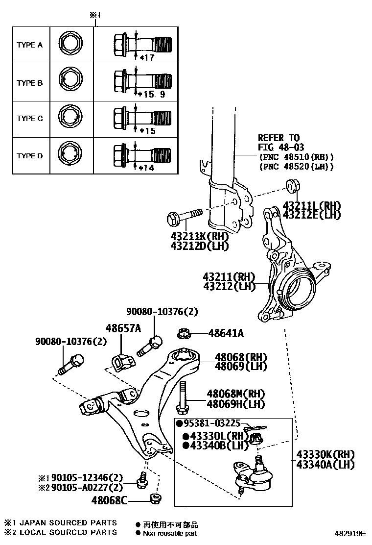 4802 — FRONT AXLE ARM & STEERING KNUCKLE