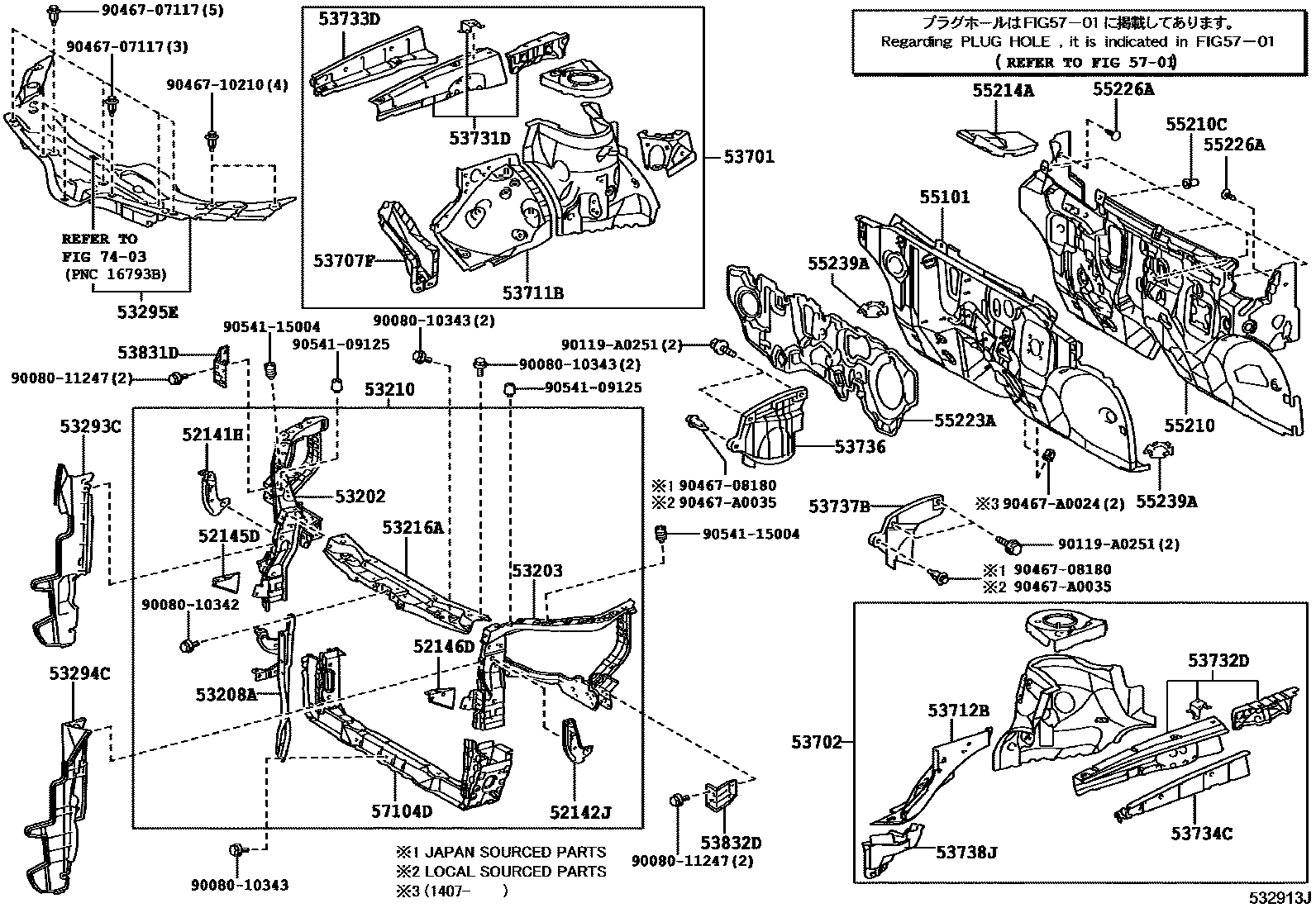 5304 — FRONT FENDER APRON & DASH PANEL