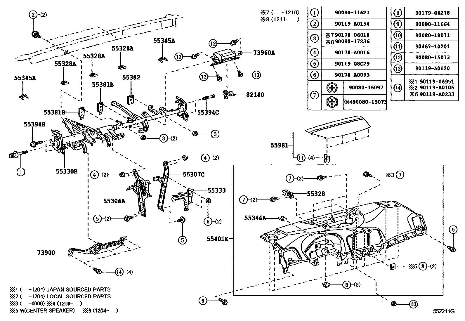 5501 — INSTRUMENT PANEL & GLOVE COMPARTMENT