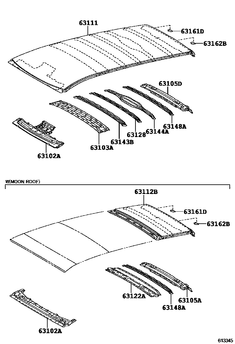6104 — ROOF PANEL & BACK WINDOW GLASS