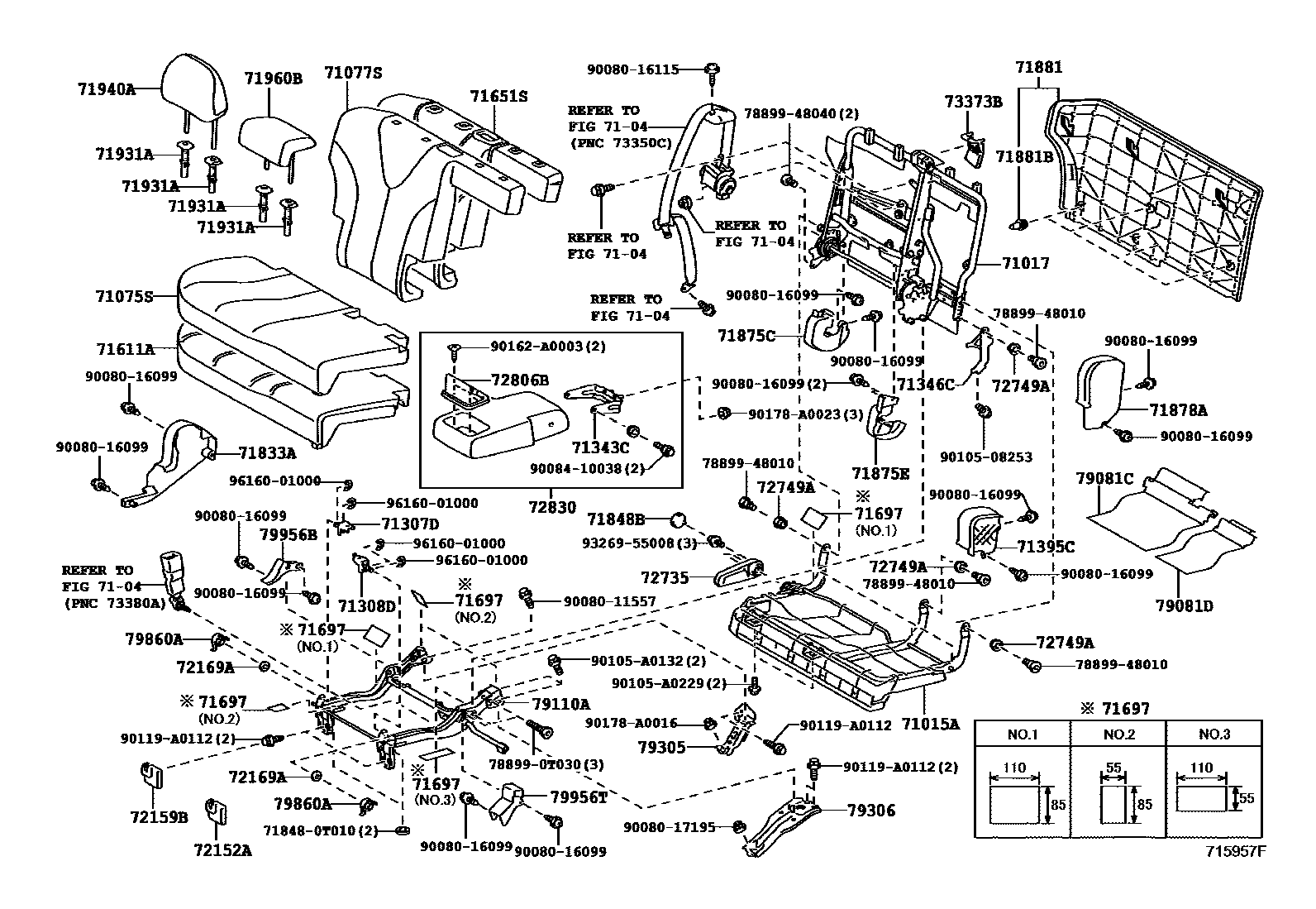 7102 — REAR SEAT & SEAT TRACK