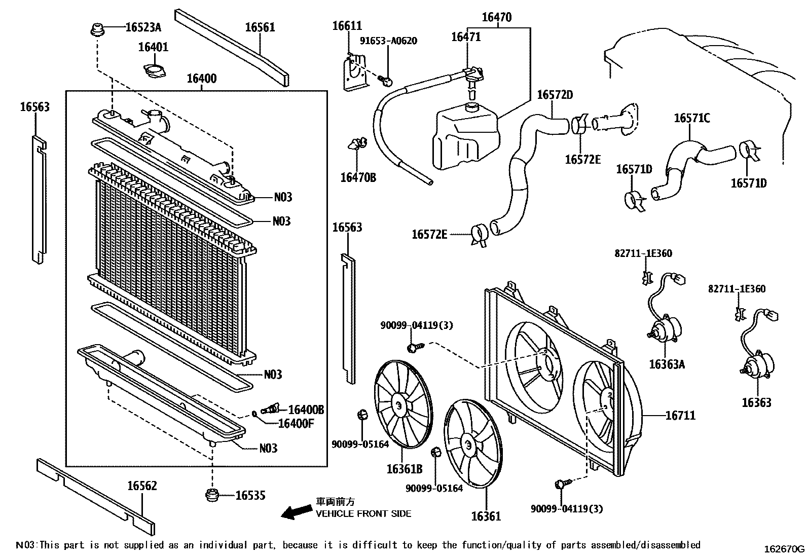 1603 — RADIATOR & WATER OUTLET