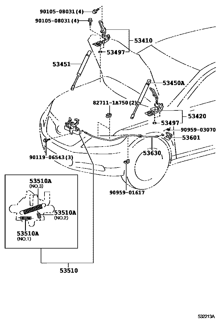 5303 — HOOD LOCK & HINGE