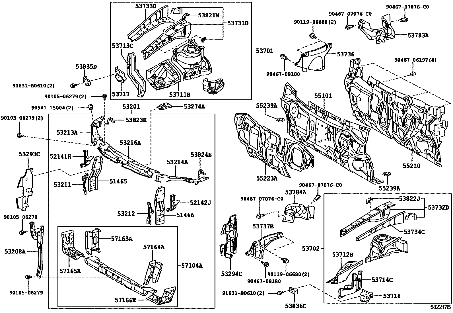 5304 — FRONT FENDER APRON & DASH PANEL