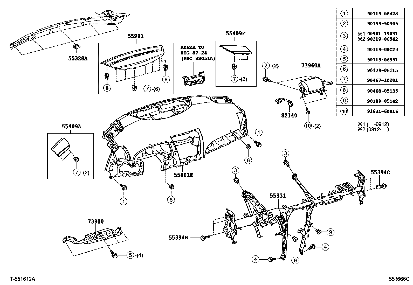 5501 — INSTRUMENT PANEL & GLOVE COMPARTMENT