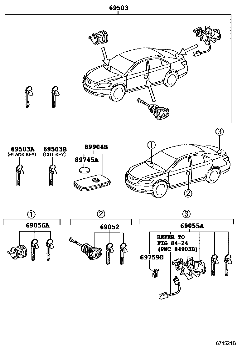 6712 — LOCK CYLINDER SET