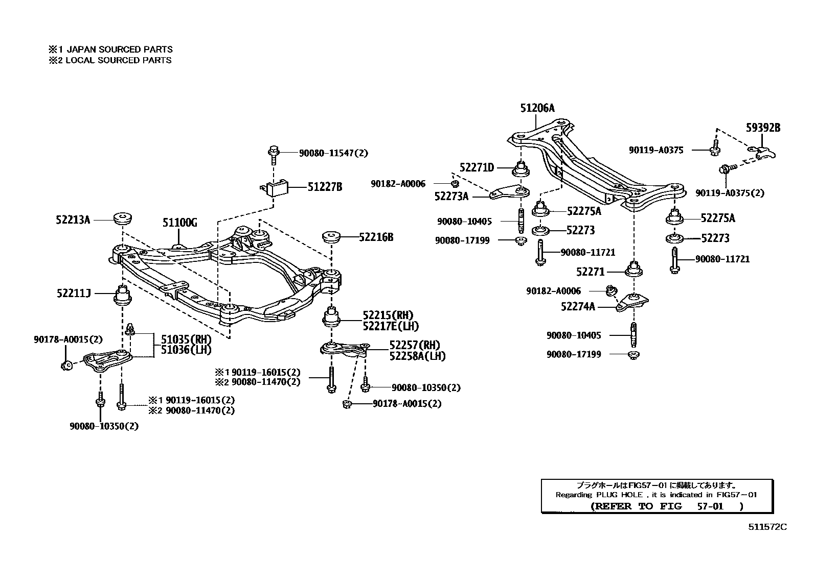 5102 — SUSPENSION CROSSMEMBER & UNDER COVER