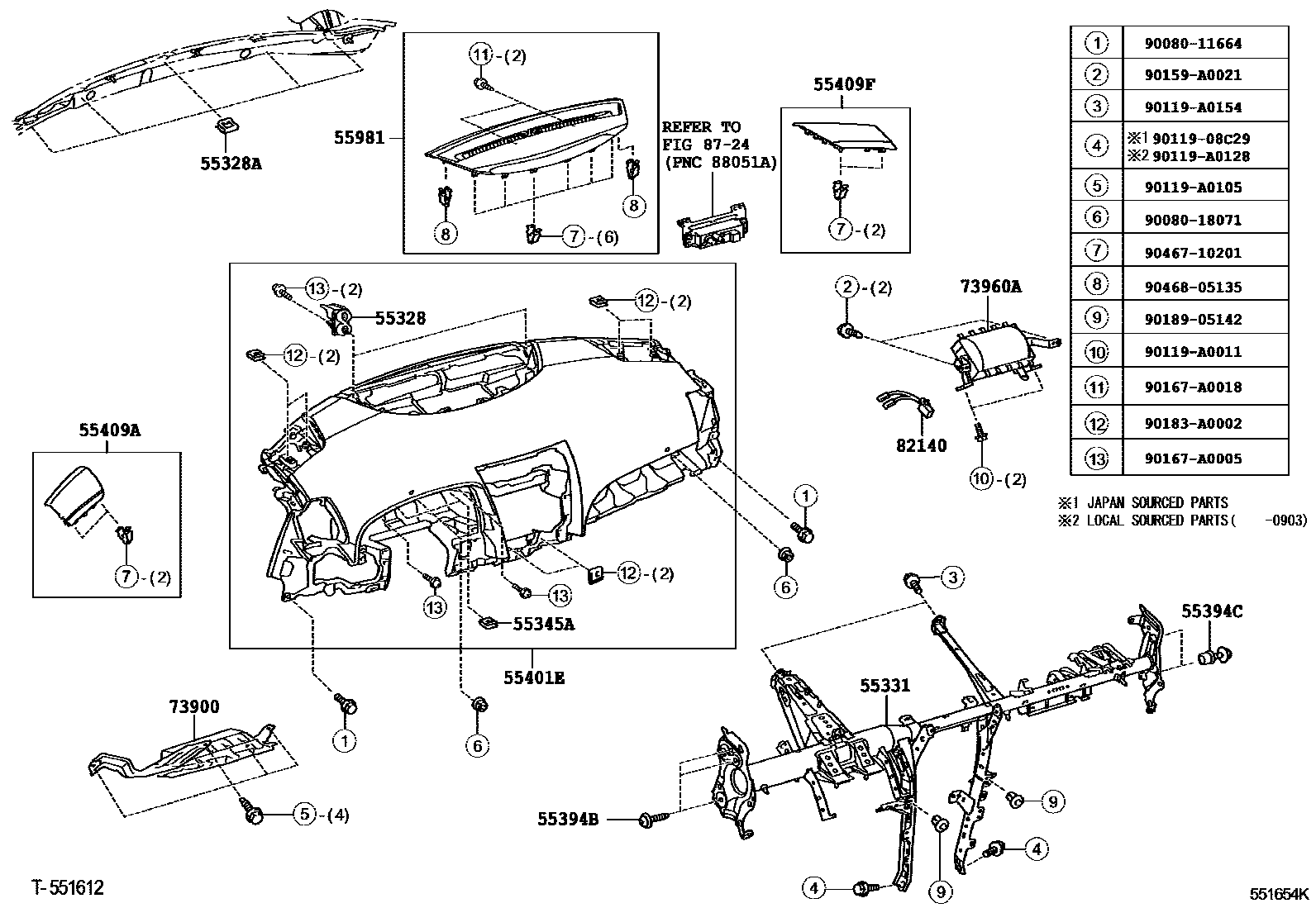 5501 — INSTRUMENT PANEL & GLOVE COMPARTMENT