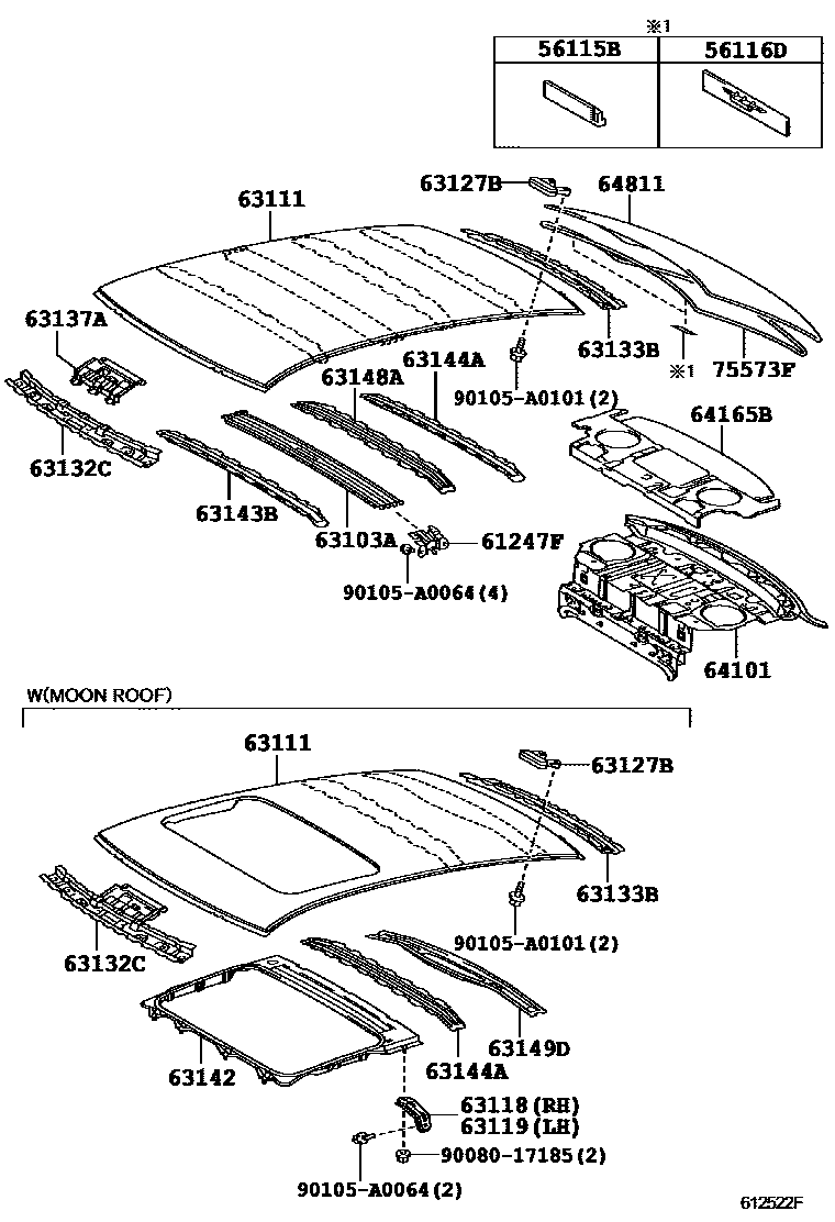 6104 — ROOF PANEL & BACK WINDOW GLASS