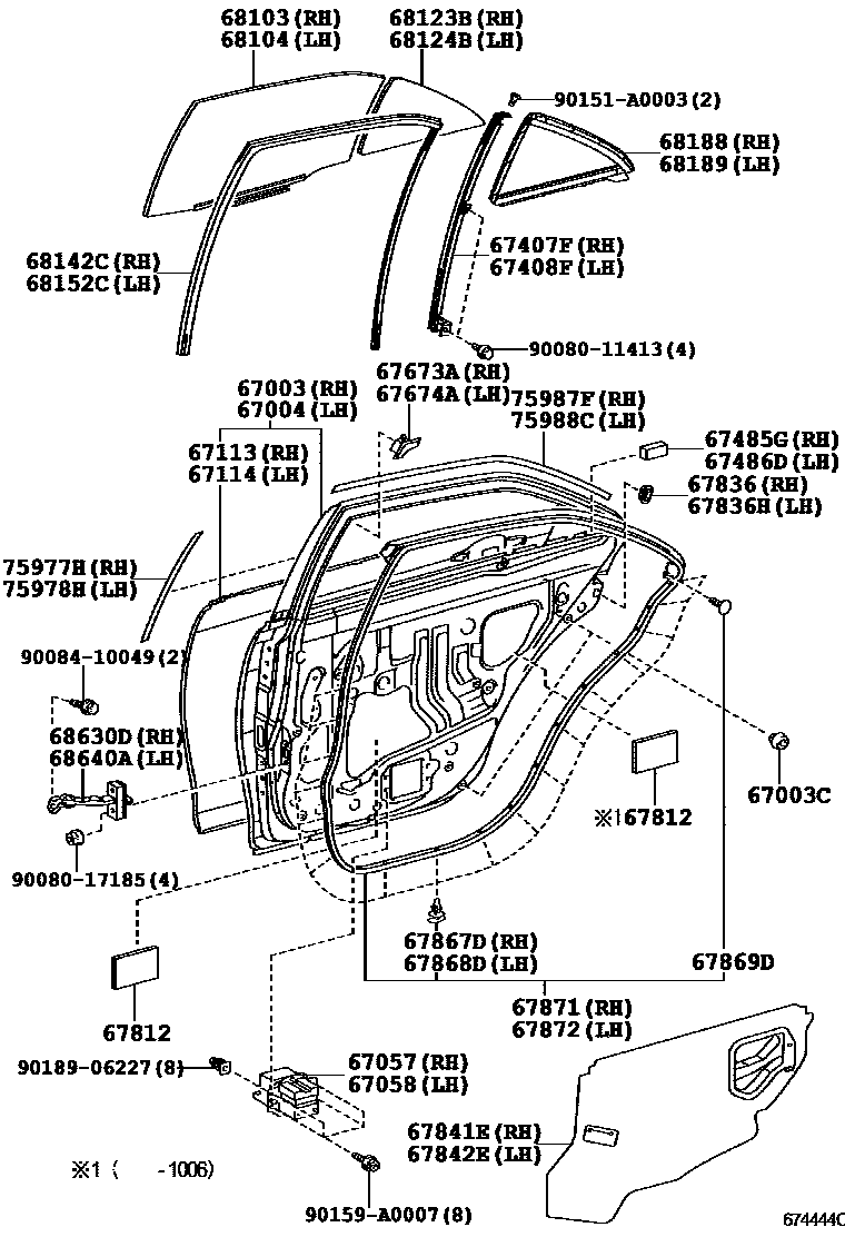 6705 — REAR DOOR PANEL & GLASS
