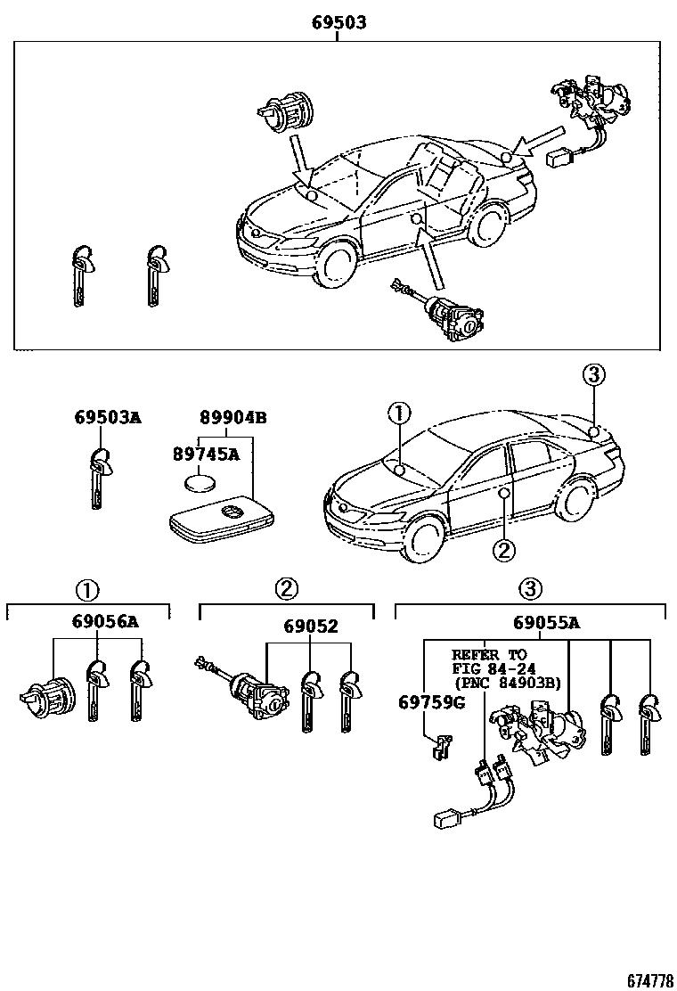 6712 — LOCK CYLINDER SET